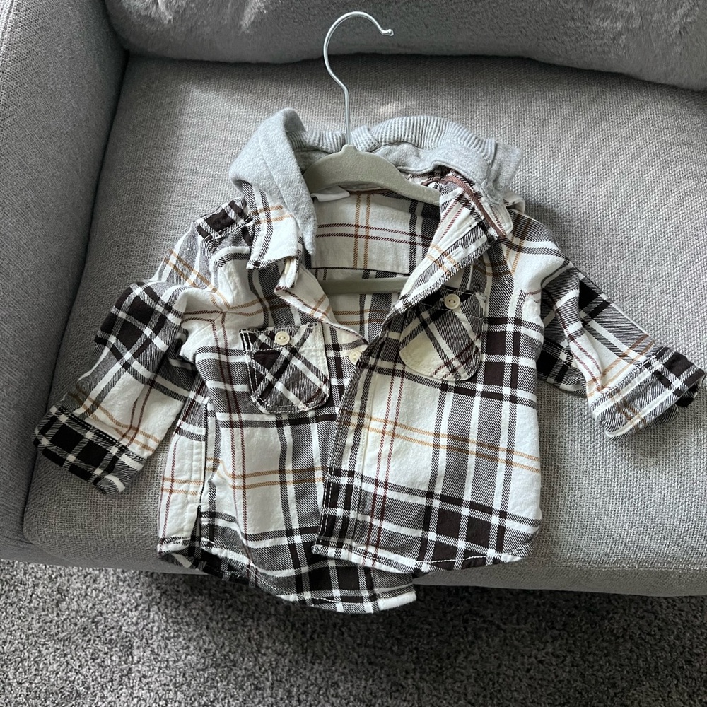 Baby gap flannel with hoodie